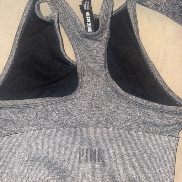 PINK Victoria's Secret Charcoal Leggings and crop top SET - Picture 2 of 5